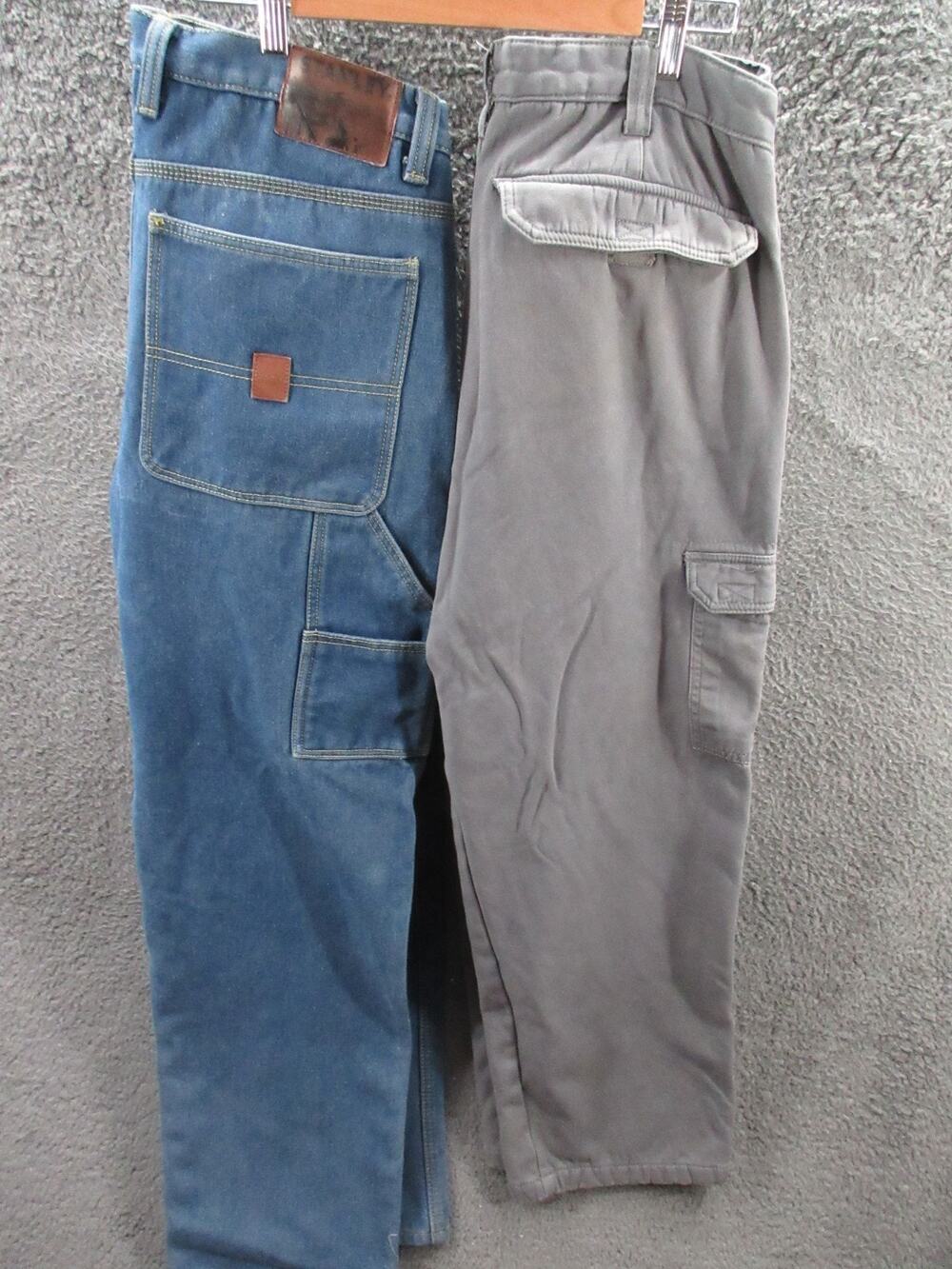 Lot STANLEY Fleece Lined Insulated Jeans & Cargo Pants 36x32 Workwear